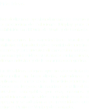 Más Ideas Nos dedicamos apasionadamente del diseño y la producción de Soluciones Display para la exhibición en el Punto de Venta y de Contacto. Maximizamos las características visuales y atributos del producto y/o el servicio de nuestros clientes, ya que nuestros diseños están basados en conceptos e ideas sustentadas en ingeniería, diseño industrial y de la comunicación gráfica. En Más Ideas sabemos que no sólo se trata de desarrollar un buen diseño, entendemos y aplicamos el mejor costo – beneficio a nuestros Socios de Negocio sin sacrificar la calidad de nuestros entregables por eso, creamos y producimos nuestras ideas en materiales que se apegan y se adaptan a las necesidades que exige el Punto de Venta y de Contacto.